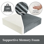 HOMBYS Memory Foam Recliner Cushion for Elderly, 4" Thickness Seat Cushion with Lumbar Support Pillow, Non-Slip & Supportive Chair Seat Cushion with Backrest, (Light Grey, 13" Backrest)