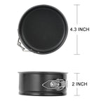Hiware 4-Inch Mini Springform Pan Set - 4 Piece Small Nonstick Cheesecake Pan for Mini Cheesecakes, Pizzas and Quiches