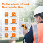 Infrared Thermometer Gun -58°F to 788°F, Laser Temperature Gun with Adjustable Emissivity, Non Contact Laser Thermometer for Cooking/BBQ/Pizza Oven/Grill & Engine - Heat Temperature Gun