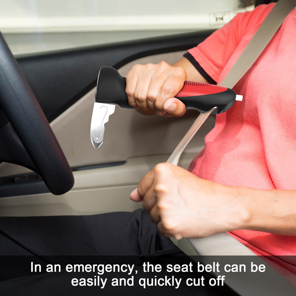 Gantok Versatility Auto Cane Vehicle Support Handle for Elderly and Handicapped Portable Automotive Door Assist Handles with LED Light, Seatbelt Cutter, and Window Breaker