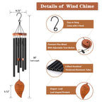 Soopau Memorial Sympathy Wind Chimes , Sympathy Gift Baskets in Memory of a Loved One Mother Father For Memorial/Bereavement/Condolence , 30" Wooden