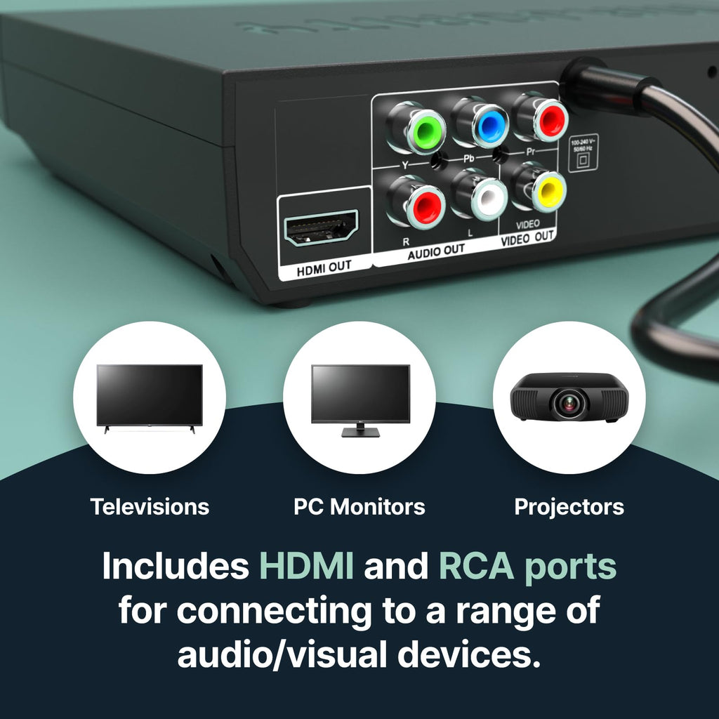 2025 Model HDMI DVD Player for TV | 1080P Region Free DVD Players for Smart TV | Mini DVD Player with USB, CD & MP3 | HDMI Cable, RCA Cable & Remoted Control | MAJORITY DVD Player