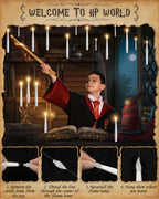 Floating Candles with Wand - 12 Pack Halloween Decorations Magic Flameless Candles Flickering Warm Light LED Hanging Candle Remote, Battery Operated Candles for Christmas Outdoor Indoor Party Decor