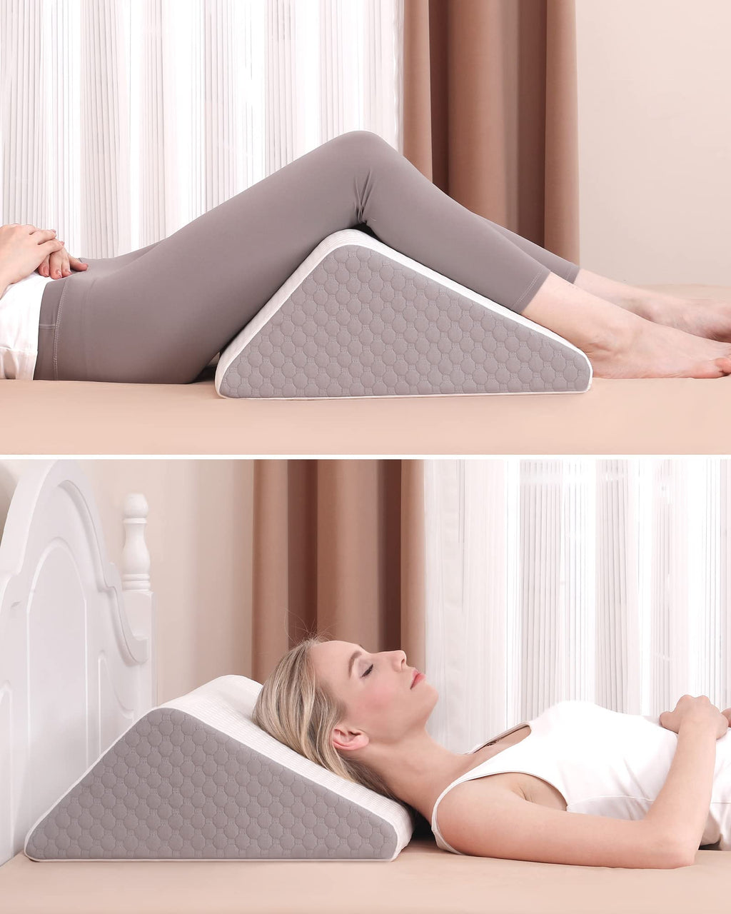 Forias Memory Foam Leg Wedge Pillow – 8" Triangle Design for Relaxed Sleeping Comfort