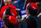 A1 Skullcap Trump MAGA Jewish Yarmulke Hat - Red Suede Kippah for Men/Boys - US Made