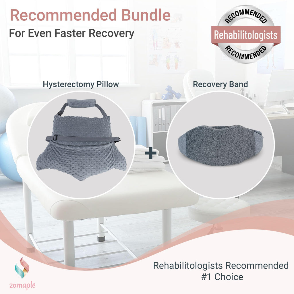 Zomaple Hysterectomy Band – Must Haves for Comfort Recovery After Abdominal, Tummy Tuck, C-Section, Lumpectomy Surgery - Belly Pillow with Pocket & Gel Pack - Post Surgery Gifts