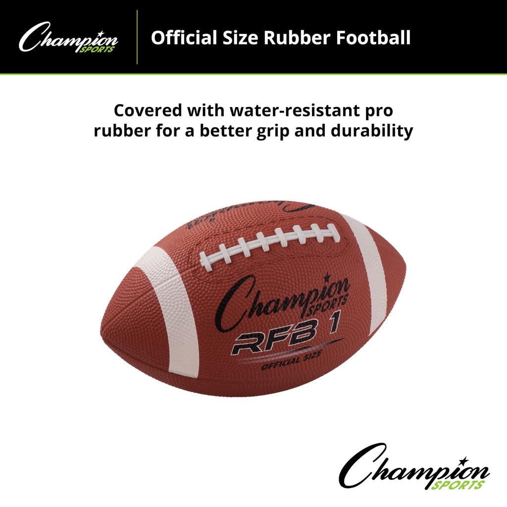 Rubber Football – Durable All-Weather Football with Enhanced Grip - Backyard Play & Training - Official Size