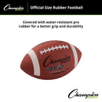 Rubber Football – Durable All-Weather Football with Enhanced Grip - Backyard Play & Training - Official Size
