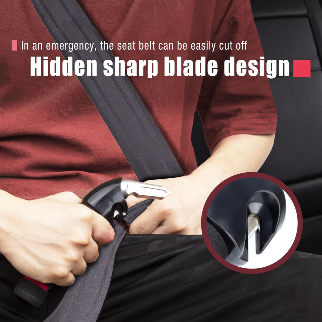 KOUNATSURI Car Door Handle for Elderly Car Handle Assist Support Handle Multifunction Handle Car Door Latch Handle for Seniors and Handicapped Red