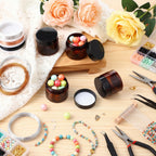 4 Pieces Round Wide-mouth Leak Proof Plastic Container Jars with Lids for Travel Storage Makeup Beauty Products Face Creams Oils Salves Ointments DIY Making(2 Ounce,Amber)