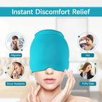 Headache Relief Hat, Ice Cap for Migraines Tension Sinus Headache Relief, Snugly Fit for Head Ice Pack Cap with Gel Ice for Headache Migraine Relief, Compressed Therapy Headache Relief Cap (Green)