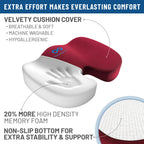 Everlasting Comfort Memory Foam Seat Cushions for Office Chairs - Sciatica & Tailbone Pain Relief Cushion - Car Seat & Office Chair Cushion - Ergonomic Office Desk Accessories for Comfort
