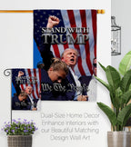 Ornament Collection Stand with Trump Rally 2024 Flag Wall Hanging Deor for Home Poster Porch We The People President 47 MAGA Yard Sign Outdoor Patriotic Decorations, Republican Gifts Made in USA