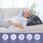 MYLIFESION Knee Wedge Pillow, Leg Elevation Triangle Pillow for Post Surgery, Back Pain Relief, Bed Wedge Pillowcase for Sleeping with Removable Cover and Positive Energy Words