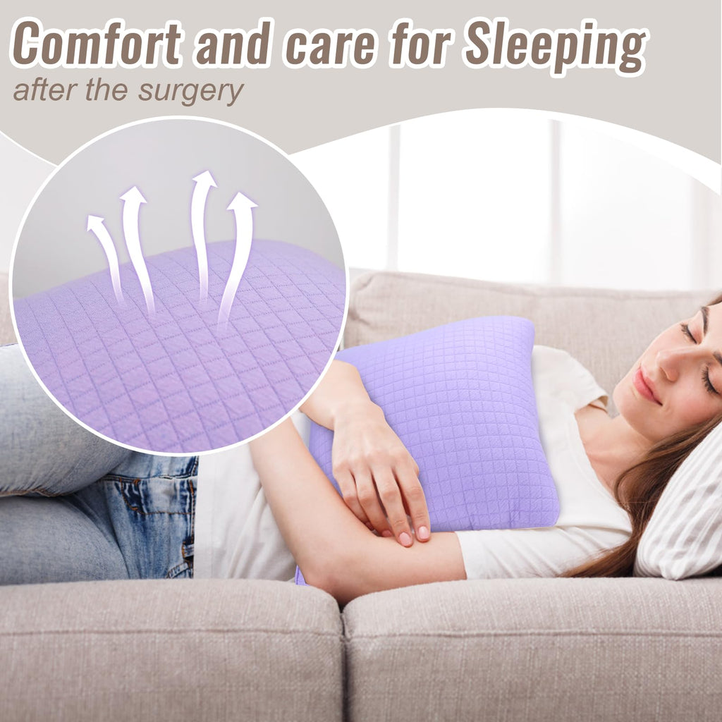 RoamReady Hysterectomy Recovery Pillow, Post-Surgery Cushion for Abdomen C-Section Tummy Tuck Lumpectomy Myomectomy Patients Must Haves Abdominal Pillow with Pocket (Purple)