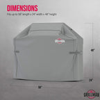 Grillman Premium BBQ Grill Cover. Rip-Proof & Waterproof (58" L x 24" W x 48" H, Tan) Top Heavy Duty Large Grill Cover for Weber Spirit, Genesis, Charbroil, etc. Barbecue Cover and Gas Grill Covers