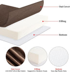 HOMBYS Memory Foam Recliner Cushion for Elderly, 4" Thickness Seat Cushion with Lumbar Support Pillow, Non-Slip & Supportive Chair Seat Cushion with Backrest, (Brown, 21.5" Backrest)