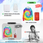 Tie Dye Kit 32 Color All-in-one Clothing Dye Kit, Permanent Fabric Dye for Kids, Adults, Large Group Handmade Party Activity, DIY Bright Neon Tye Dye Accessories