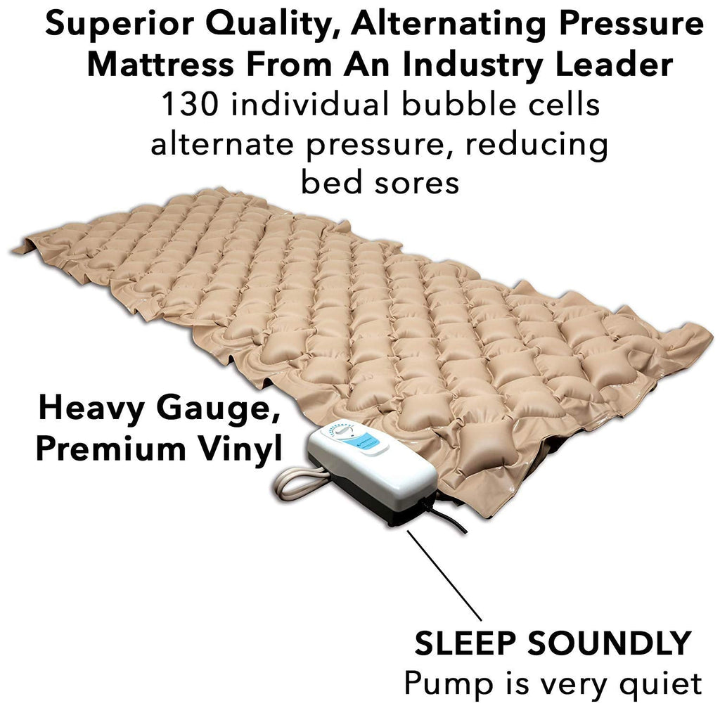 Meridian Alternating Pressure Mattress with Electric Pump - Presure Sore Mattress Pad and Bed Sore Prevention, Air Mattress for Hospital Bed