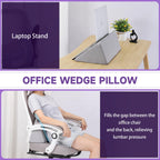 Small Wedge Pillow, Small Wedge Pillow for Sleeping, Foam Wedge for Yoga, Laptop, Memory Foam Positioning, Foam Pillow for Chair, Provide Support and Relieve Fatigue(Grey-S)