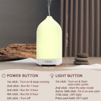 Gooamp 200ML Ceramic Diffuser,Aromatherapy Diffuser,Essential Oil Diffuser with 7 Color Lights Auto Shut Off for Home Office Room, White Base (1/3/6/ON hrs Working time)