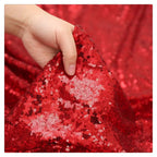 QueenDream Red Sequin Tablecloth 90x132 Inch Red Glitter Table Cloth for Birthday Bridal Shower Party Christmas