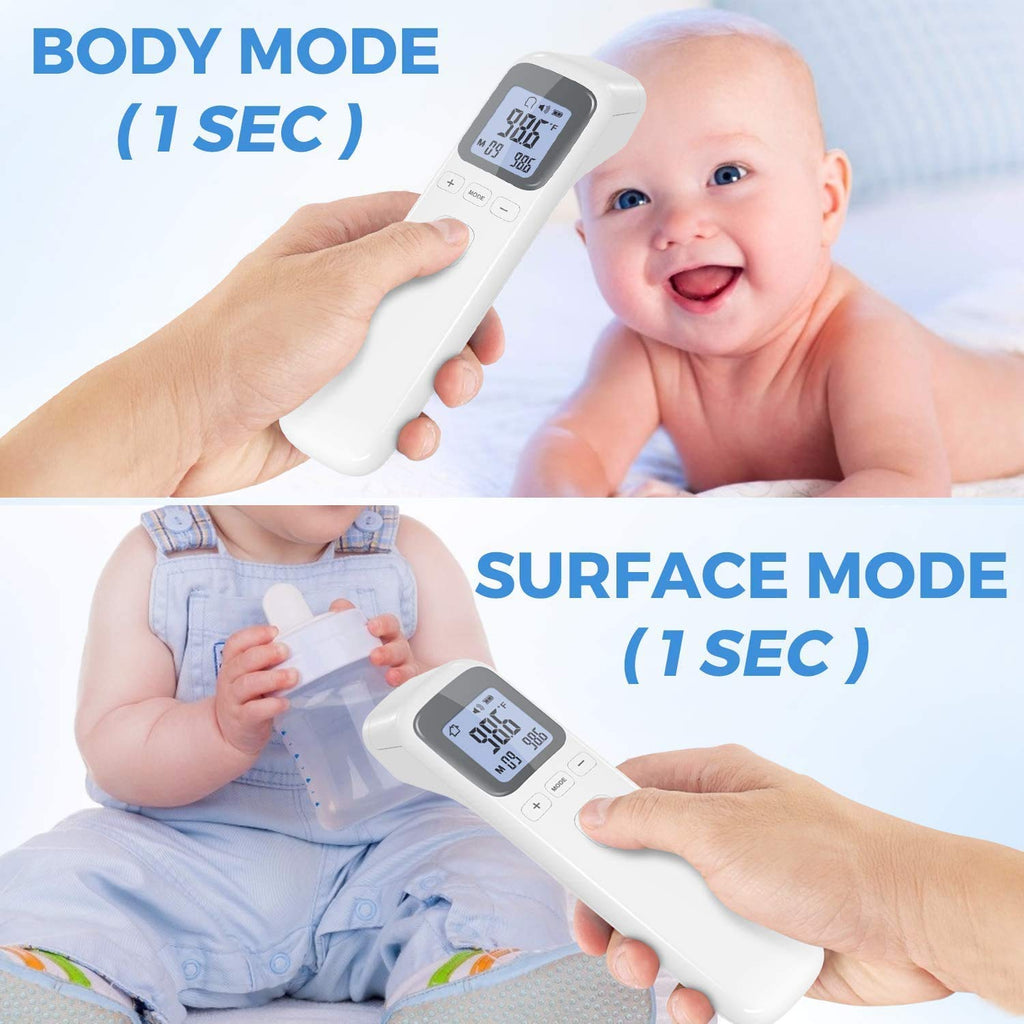 Thermometer for Adults and Kids, No-Touch Forehead Thermometer with Object Mode Function,Fever Alert and 32 Set Memory Recall,Instant Accurate Reading Digital Baby Thermometer for Fever