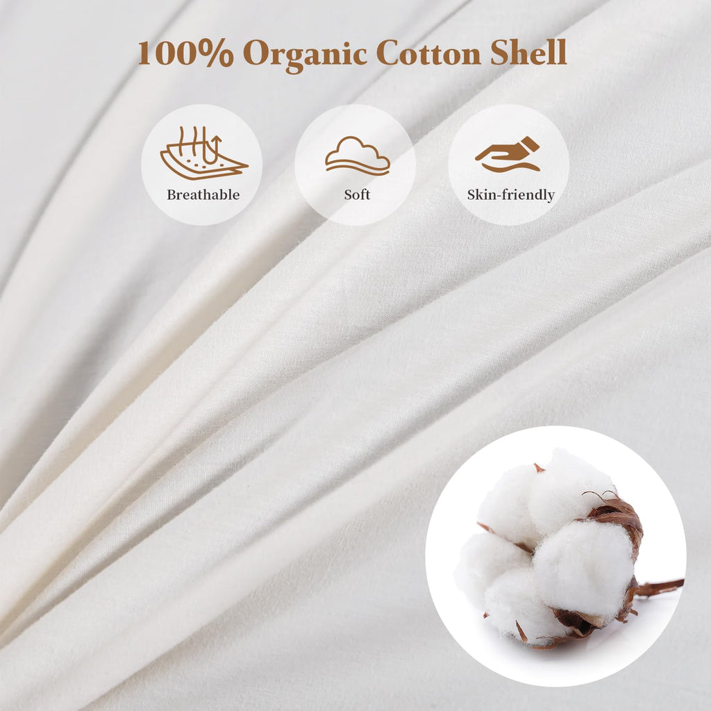 APOBUY Buckwheat Pillow - Adjustable Buckwheat Pillow for Sleeping with Organic Cotton Cover for Adult Neck Pain Relief, Premium Neck & Cervical Pillow for Side Back Stomach Sleeper 20"x26"