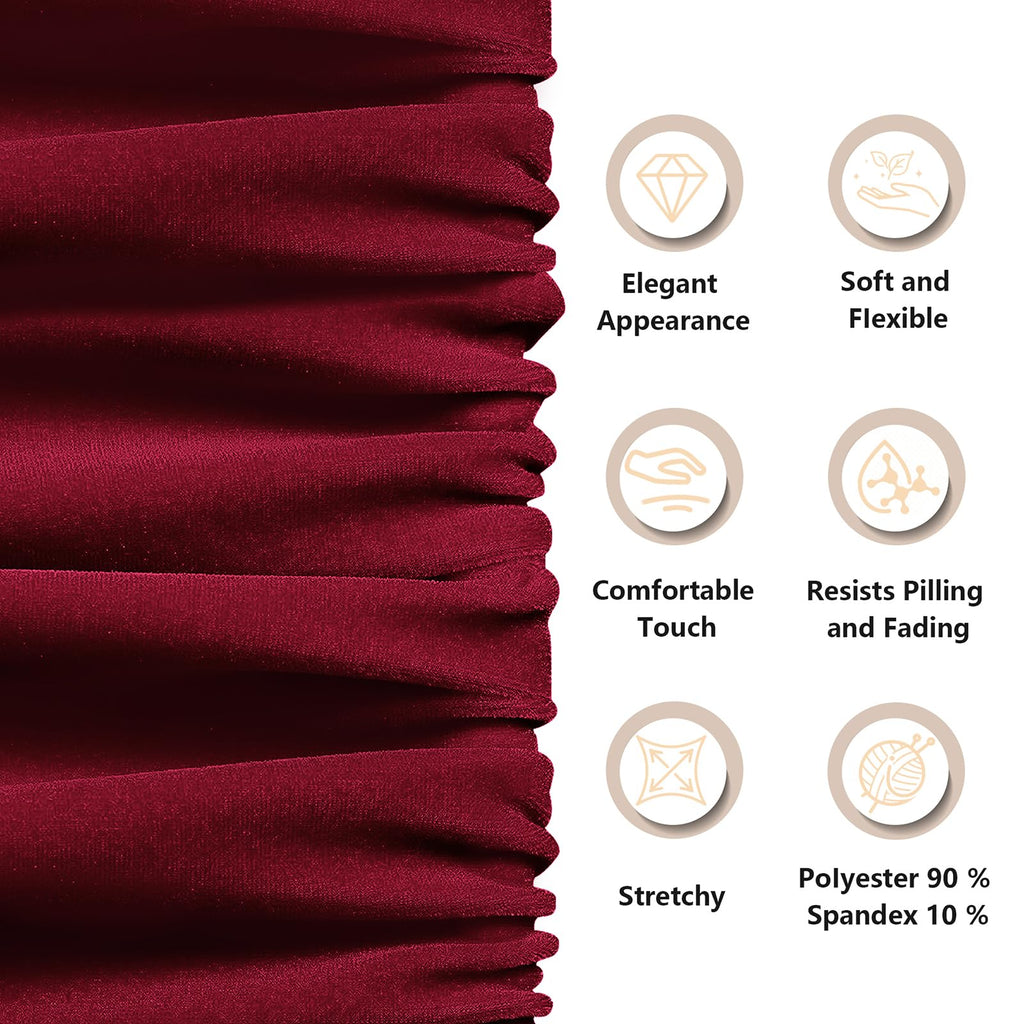 KKJIAF Burgundy Stretch Velvet Fabric 60 Inch Wide, 2 Yard Soft Stretchy Fabric for Sewing Clothes, Apparel, Costume, Crafts - 90% Polyester 10% Spandex