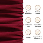KKJIAF Burgundy Stretch Velvet Fabric 60 Inch Wide, 2 Yard Soft Stretchy Fabric for Sewing Clothes, Apparel, Costume, Crafts - 90% Polyester 10% Spandex