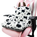 QYA Cute Chair Cushion, Soft Seat Cushions for Office Desk, Kawaii Chair Pillow for Gaming, Comfy Floor Seating for Adults, Cow Stuff for Bedroom Playroom Dining Living Room Decor, 17"x16.5"