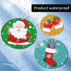 igoodom 8 PCS Christmas Diamond Art Coasters Kit, Diamond Painting Coasters with Holder, Non Slip Coaster Art Supplies for Adults, Christmas Gift