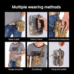 Tactical Molle Pouch - Outdoor Sports Waist Bag, Hiking Multi-Purpose Phone Pouch, Durable & Water-Resistant for Camping, Cycling, Travel（Green Jungle Digital）
