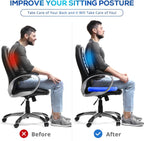 Gel Seat Cushion for Long Sitting Pressure Relief (Super Large & Thick) - Non-Slip Gel Chair Cushion for Back,Sciatica,Tailbone Pain Relief - Seat Cushion for Office Desk Chair,Car Seat,Wheelchair