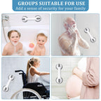 Shower Handle 2 Packs Grab Bars for Bathtubs & Showers, 12 inch Grab Bars for Bathroom with Strong Hold Suction Cup, Balance Bar Safety Hand Rail for Injury, Senior, Elderly Grey