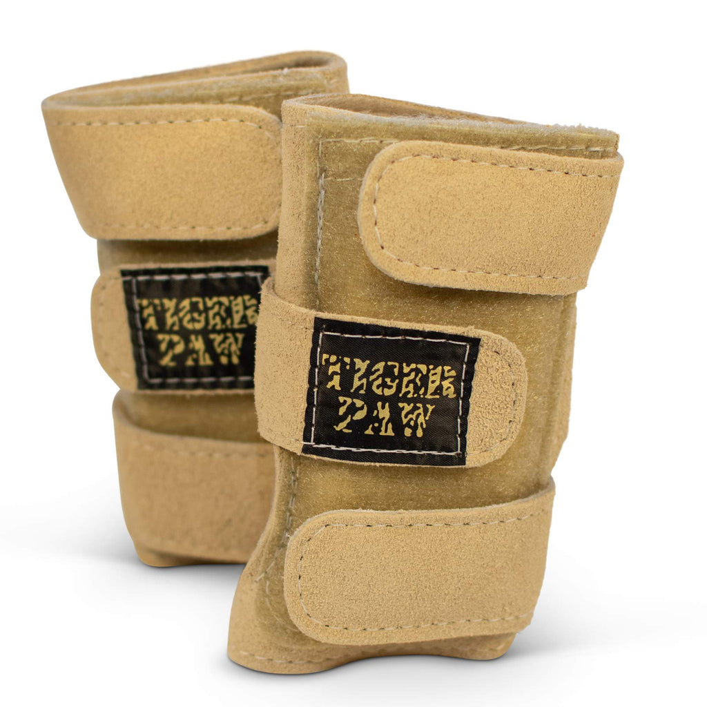 Tiger Paw Authentic Gymnastics Wrist Supports (Sold in Pairs) - Original Competition-Grade Gymnastics Wrist Guards, Wrist Support Braces, Adjustable, Made in USA Hand Wraps (Sand - Medium)