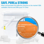 TABIT 50 lbs Chlorine Tablets 3 Inch for Swimming Pools – Slow Dissolving & Long Lasting – 99% Available Chlorine Tri-Chlor – Kills Bacteria & Stops Algae – 2 x 25 lb Buckets