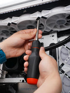 LTT 12-in-1 Multi-Bit Ratcheting Screwdriver (Black and Orange)