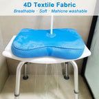 Esme L&H Shower Seat Cushion, Shower Chair Cushion for Transfer Benches, 4D Mesh Fabric Sauna Cushion Shower Chair Pad with Hook, Slip-Resistant, Design for Elderly, Senior, Handicap & Disabled