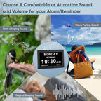 Soobest Digital Dementia Alarm Clock Large Display for Seniors, Plug in Electric Date Day of Week Calendar Clock 12 Alarms 3 Ringtones for Elderly Memory Loss Alzheimer’s, Auto DST (7" Black)