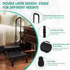 Gyykzz 2 Step Stool with Handle for Elderly, Heavy Duty Medical Step Stool with Adjustable Handrail and Non-Slid Platform for Adults, Seniors and Handicap, Bed Steps for High Beds Holds up to 400LBS