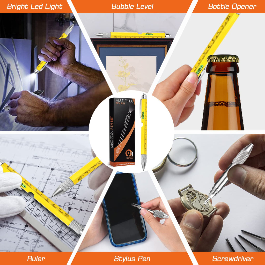 Gifts for Dad, 9 in 1 Multi Tool Pen, Fathers Day Dad Gifts from Daughter Son, Mens Gifts for Christmas, Cool Gadgets for Grandpa, Gifts for Men Who Have Everything