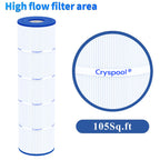 Cryspool® 07077 Filter Compatible with CCP420, Clean and Clear Plus 420, PCC105-PAK4, R173576, 570-0425-07, C-7471, 178584, 817-0106, FC-6470, 4×105 Sq. Ft Pool Filter Cartridges, 4 Pack