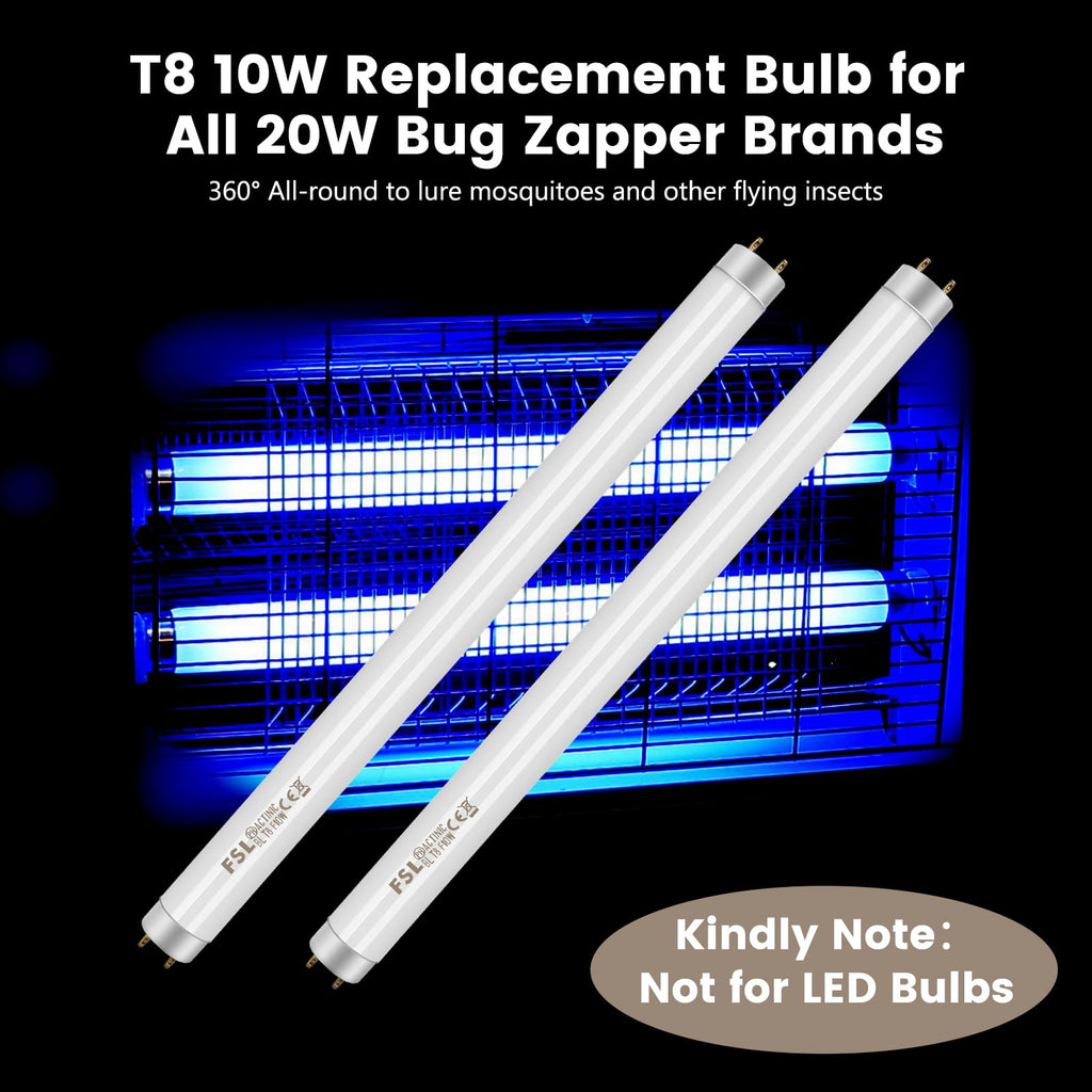Bug Zapper Replacement Bulbs 20W, 4 Pack 13'' 10W Light Bulbs for 20W Electric Bug Zapper Mosquito Light, UV T8 Fluorescent Tubes for 20W Indoor Outdoor Electronic Insect Pest Lamp Killer