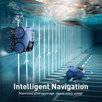 Pool Vacuum for Above Ground Pool, Max Up to 180 Mins, Self-Parking, LED Indicator, Wall&Waterline Cleaning Pool Vacuum for Inground Pools, Robotic Pool Cleaner for Pools up to 2000 Sq