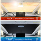INSAUTO Custom Fit Windshield Sun Shade Accessories for Ford F250 F350 F450 2017-2026, Foldable Front Window Sunshade, UV & Heat Reflector, Keeps Interior Cool, Includes Storage Bag