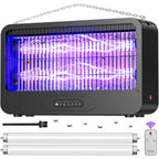 Electric Bug Zapper Indoor, Mosquito Zapper with 3500V Powerful Dual Grid & Remote, Fly Zapper Fly Trap Insect Killer for Patio Yard Home Kitchen Camping - Including 2 Replacement Bulbs (Black)
