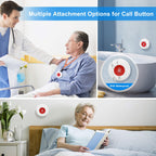 Daytech Caregiver Pager Call Button for Elderly Caregiver Paging System Home Alert Pager for Seniors Patient Nurse Help Button 2 Receiver & 3 Panic Emergency Button