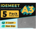 Premium 5 Pcs Self Healing Cutting Mat 18'' x 12'', A3 Non-slip Sewing Mat for Quilting, 5-Ply Rotary Cutting Board Double-Sided for Crafts Cutting Fabric Scrapbooking Modeling Projects
