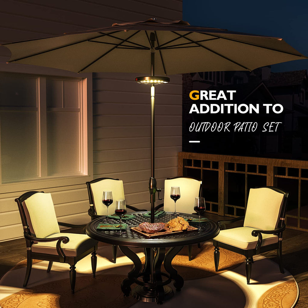 2packs Eletorot Patio Umbrella Lights-Rechargeable Outdoor Lights for Patio, Patio Table Light 28 LED 3 Lighting Modes, Pool Accessories and Backyard Decor